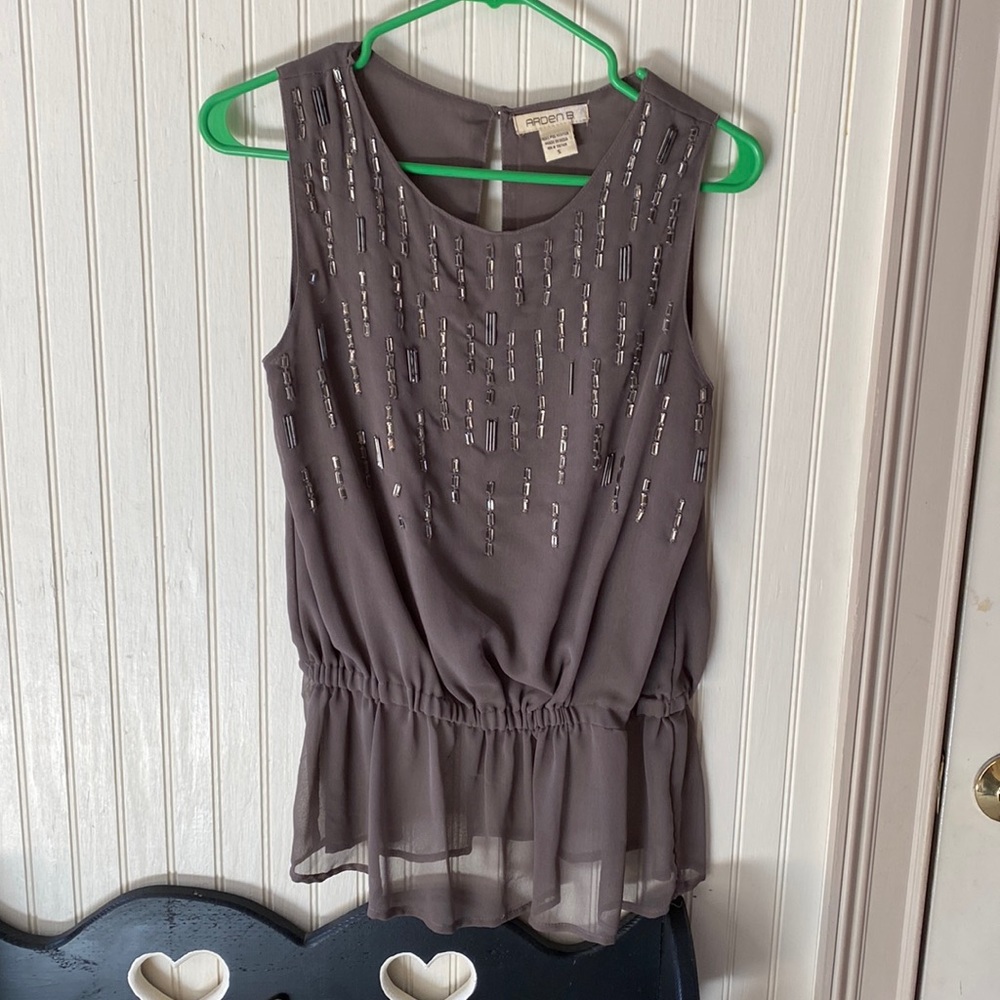 Taupe beaded tank
